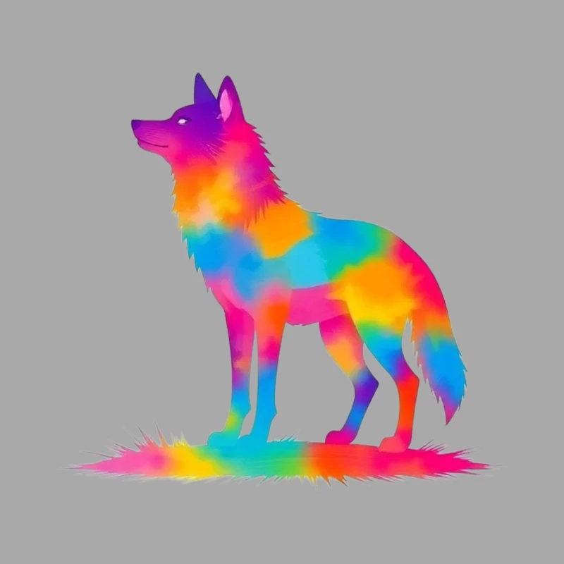Colorful Unicorn Silhouette Illustration Male Pullover Hoodie