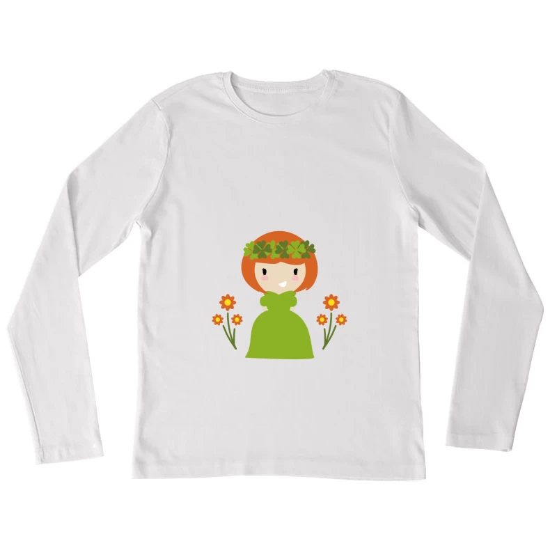 Fée de la nature avec fleurs Femme Manches Longues T-Shirt