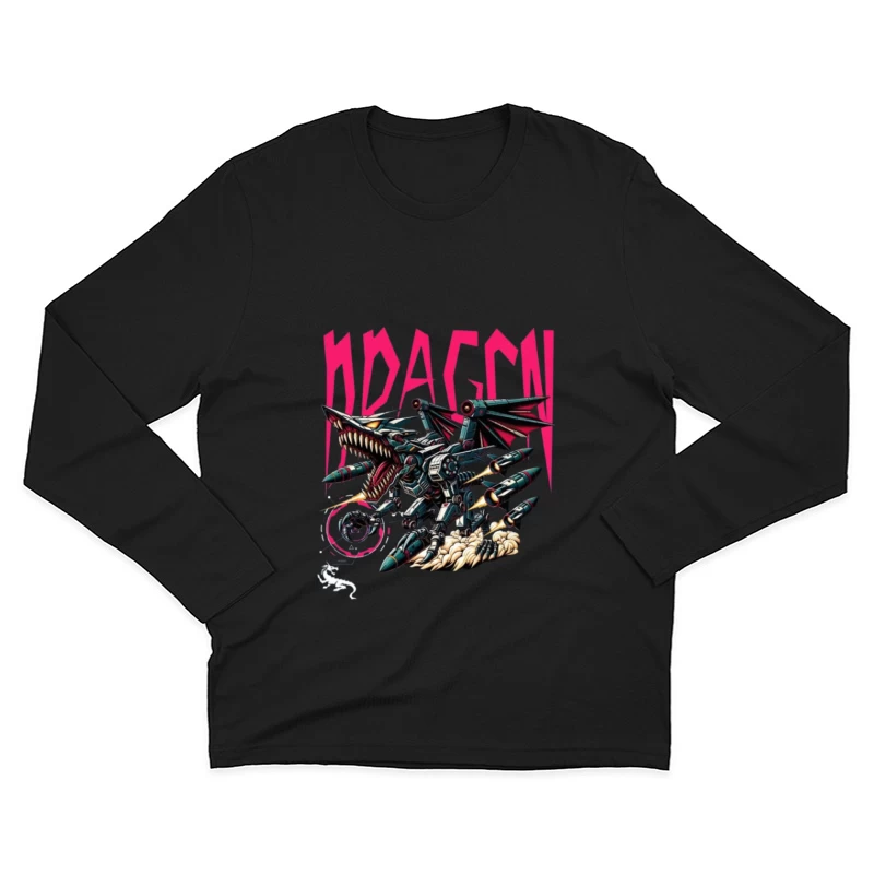 Mechanical Dragon Robot in Graffiti Art Style Male Long Sleeve T-Shirt