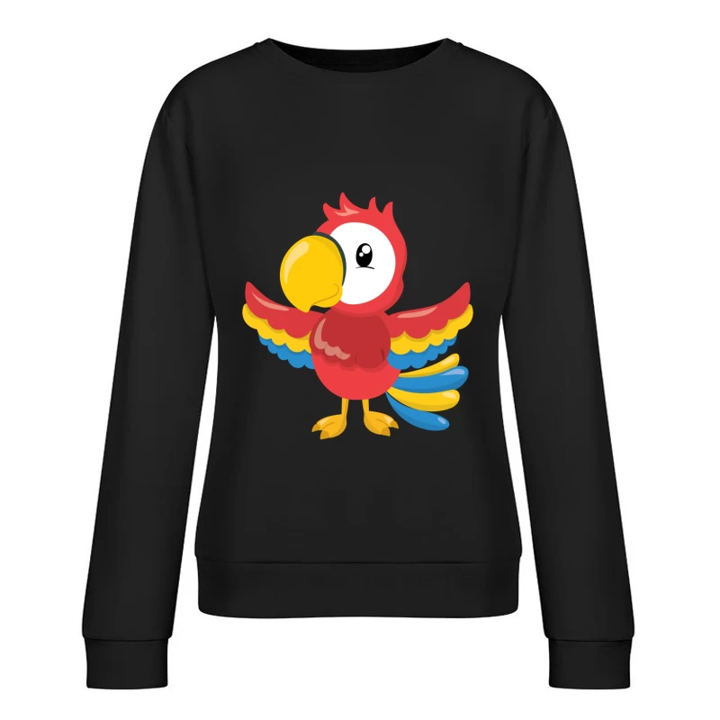 Perroquet coloré avec ailes ouvertes Femme Sweat-shirt à enfiler
