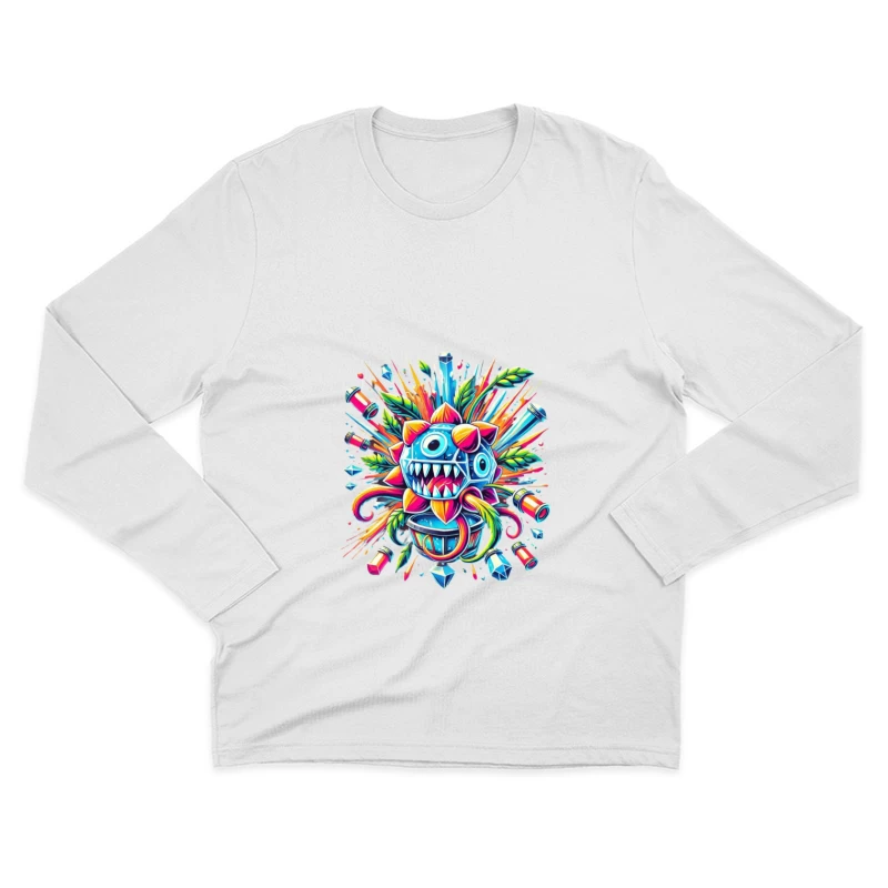 Vibrant Explosive Monster Graffiti Art Male Long Sleeve T-Shirt