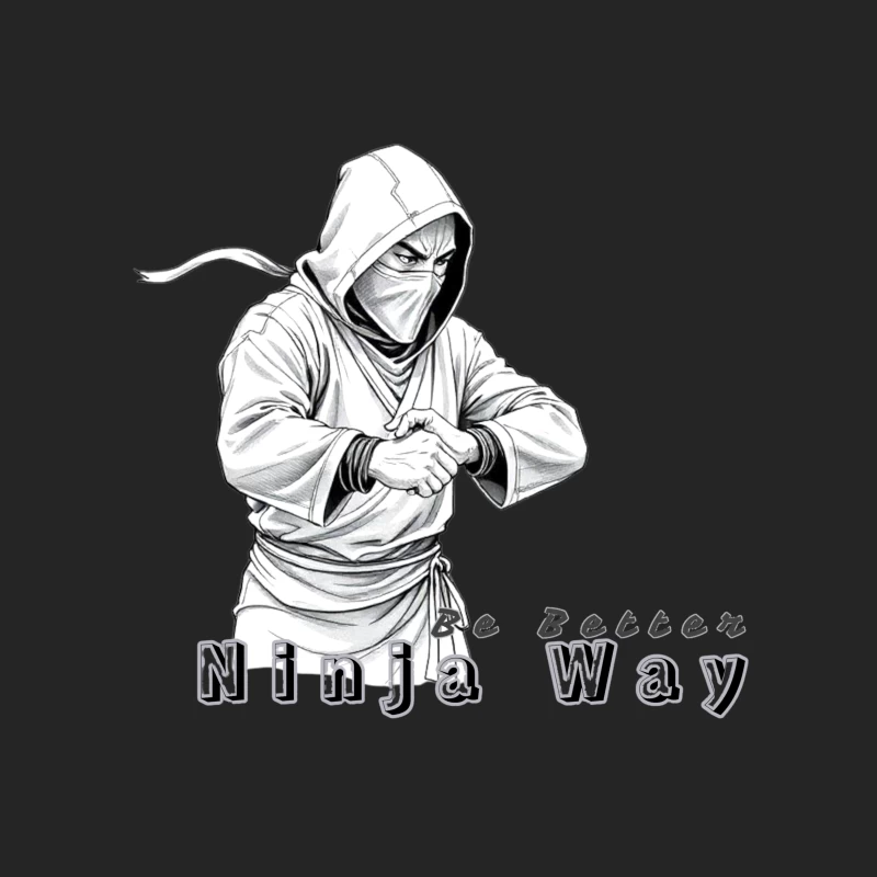 Masked Ninja Warrior in White Hood - The Ninja Way Female Pullover Sweatshirt