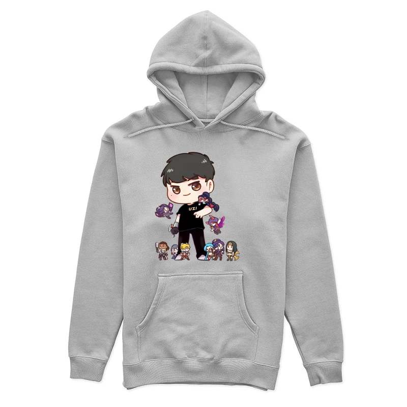 Chibi-Design mit Charakteren Damen Pullover Hoodie