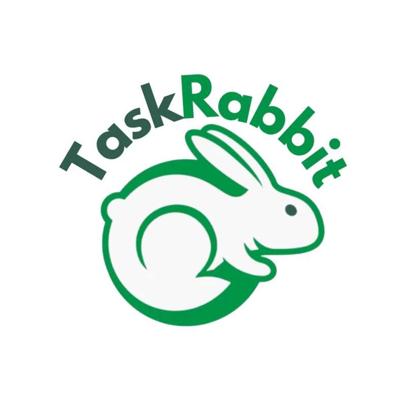 TaskRabbit Green Circular Rabbit Logo Design Pin