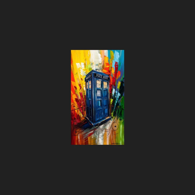 Vibrant TARDIS: Doctor Who's Time Machine in Abstract Art Bucket Hat