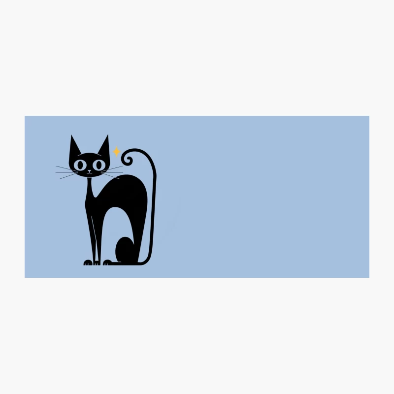 Minimalist black cat cartoon illustration Coffee Mug