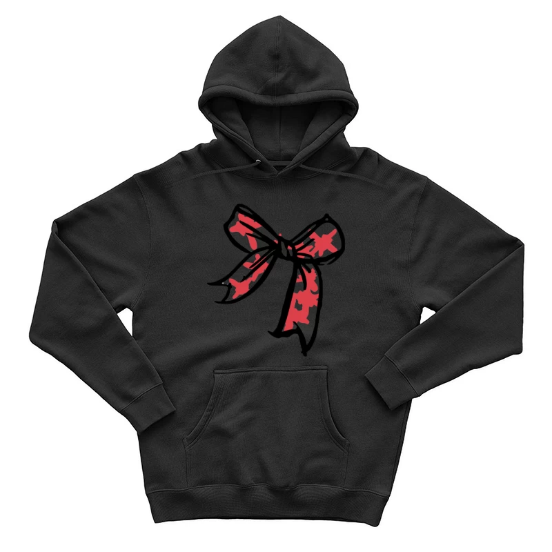 Rote Schleife mit schwarzen Konturen Herren Pullover Hoodie