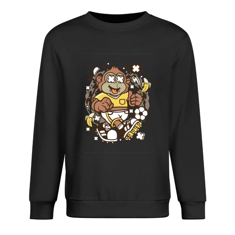 Singe joueur de football avec bananes Homme Sweat-shirt à enfiler