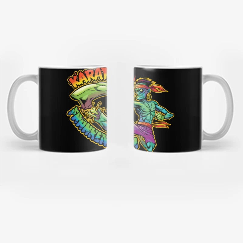 Karate Frankenstein Character Design Coffee Mug