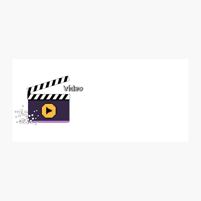 Pixelated Video Clapperboard with Play Button: Digital Media Production Icon Coffee Mug