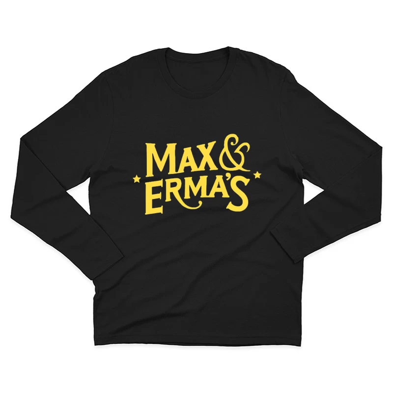 Max & Erma's Yellow Typography Logo Design Male Long Sleeve T-Shirt