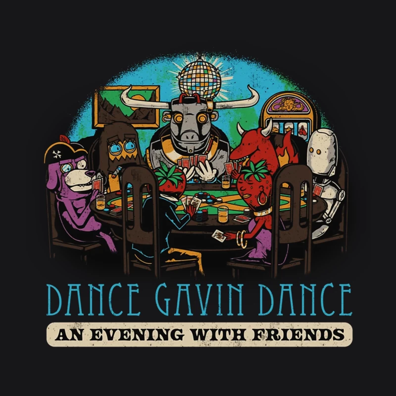 Dance Gavin Dance: Cartoon Characters Playing Poker Under Disco Ball Female Pullover Hoodie