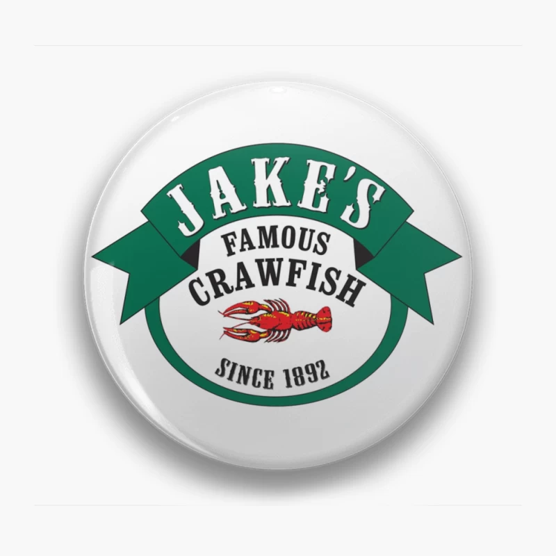 Jake's Famous Crawfish Restaurant - Historic Seafood Logo Since 1892 Pin