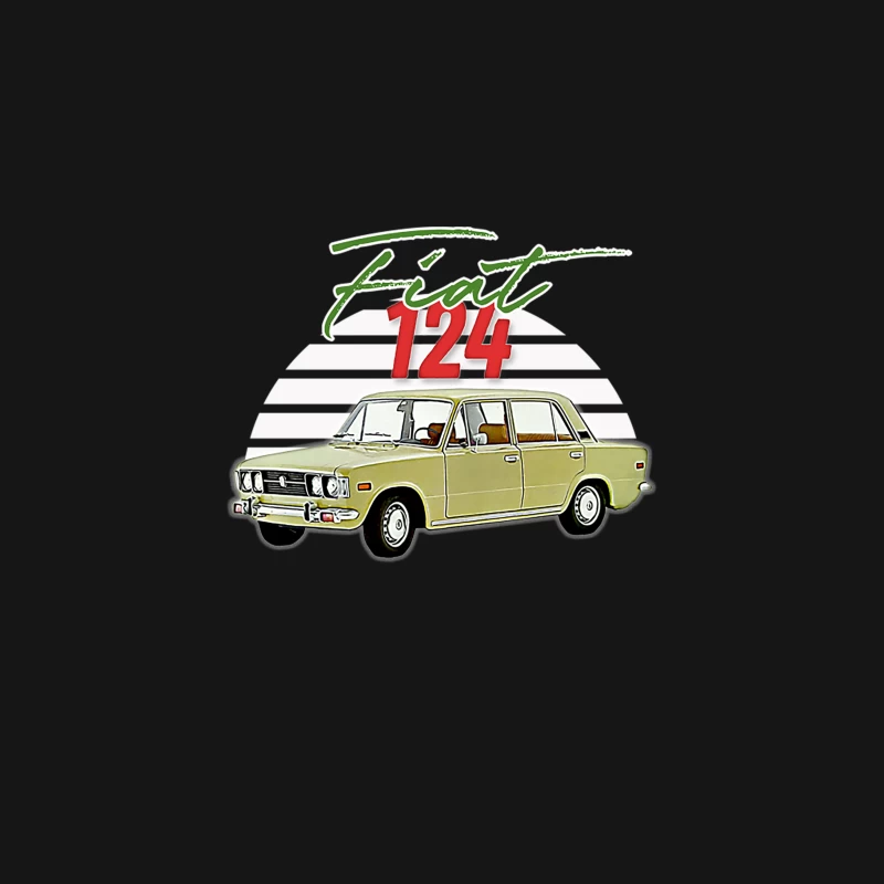 Fiat 124  Retro Italian Car Lover Gift Design Desk Mat
