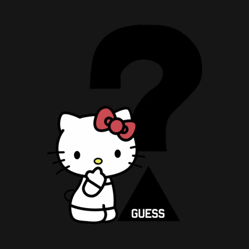 Hello Kitty mit Fragezeichen Herren Langarm T-Shirt