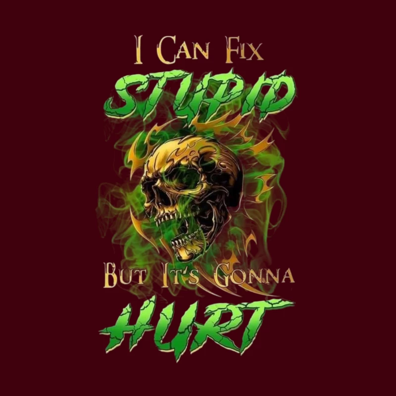 Edgy Motivational Skull Art Throw Pillow