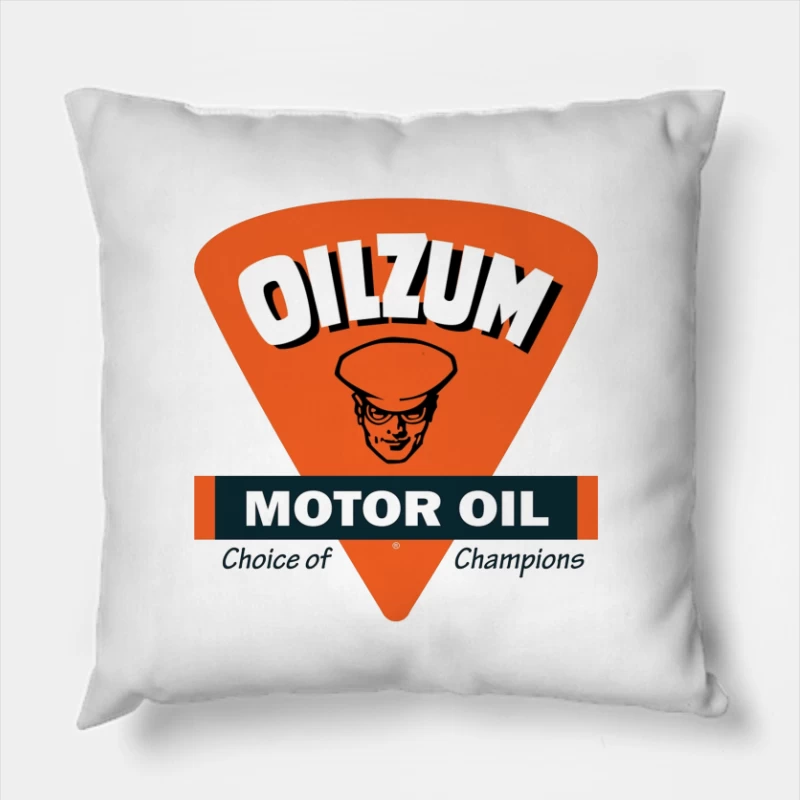 Vintage Oilzum Motor Oil Logo with Retro Design Throw Pillow