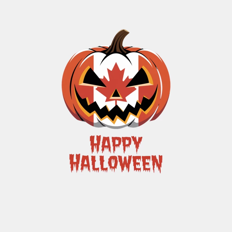 Canadian Halloween Jack O'Lantern with Maple Leaf Design Male Tank Top