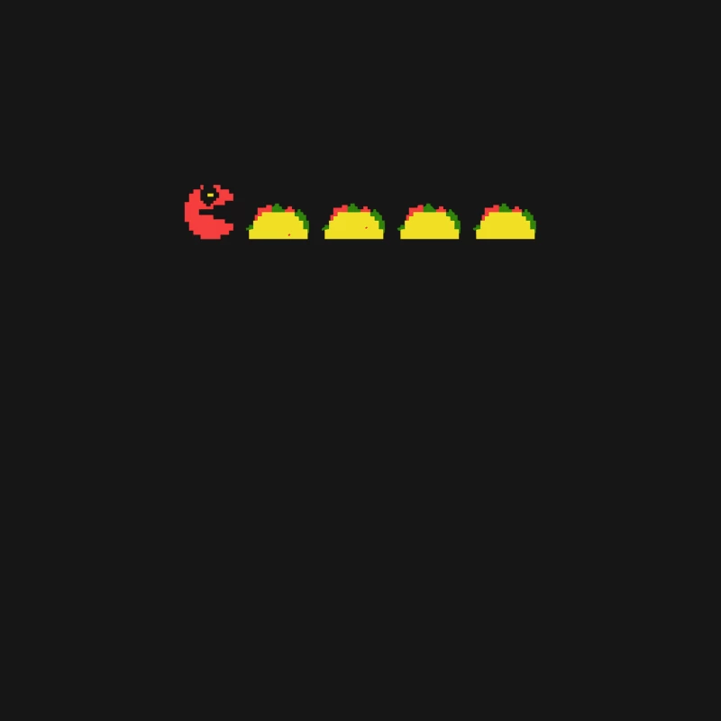 Retro Pixel Art: Pac-Man Meets Tacos in Arcade-Style Mashup Desk Mat