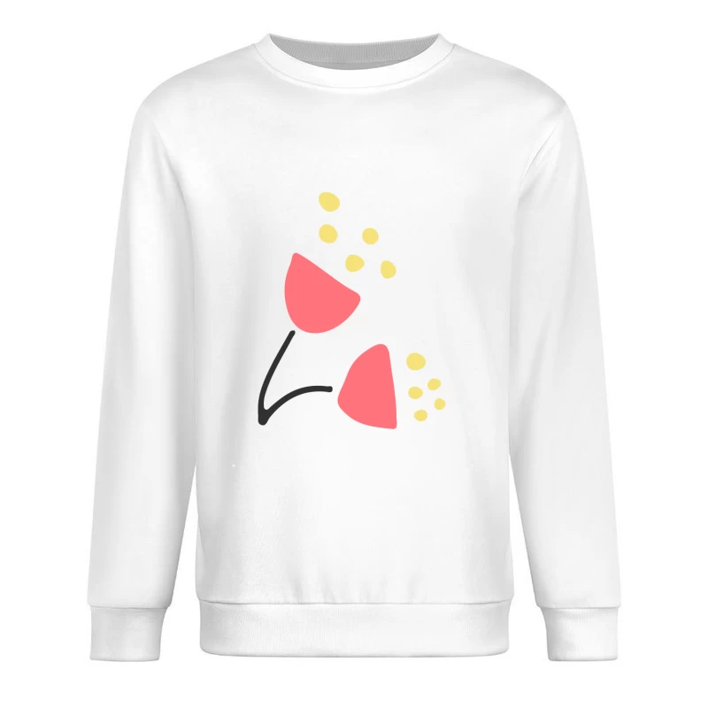 Fleurs stylisées avec points jaunes Homme Sweat-shirt à enfiler