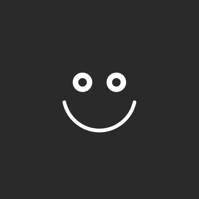 Minimalist White Circular Smiley Face Logo Baseball Cap