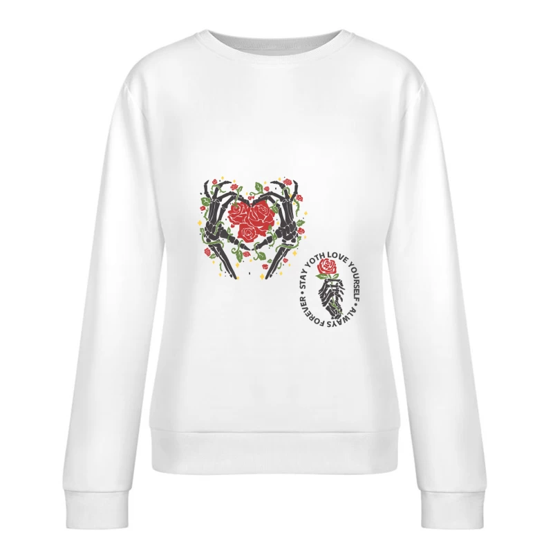 Rosenherz mit Blumen Damen Pullover Sweatshirt