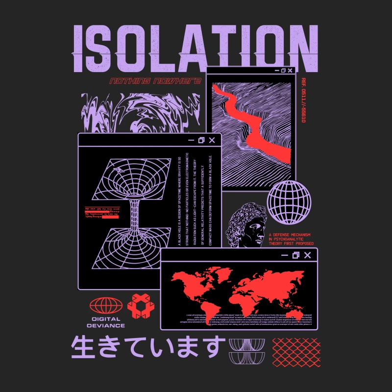Digitales Isolationsdesign mit geografischen Elementen Herren Pullover Sweatshirt