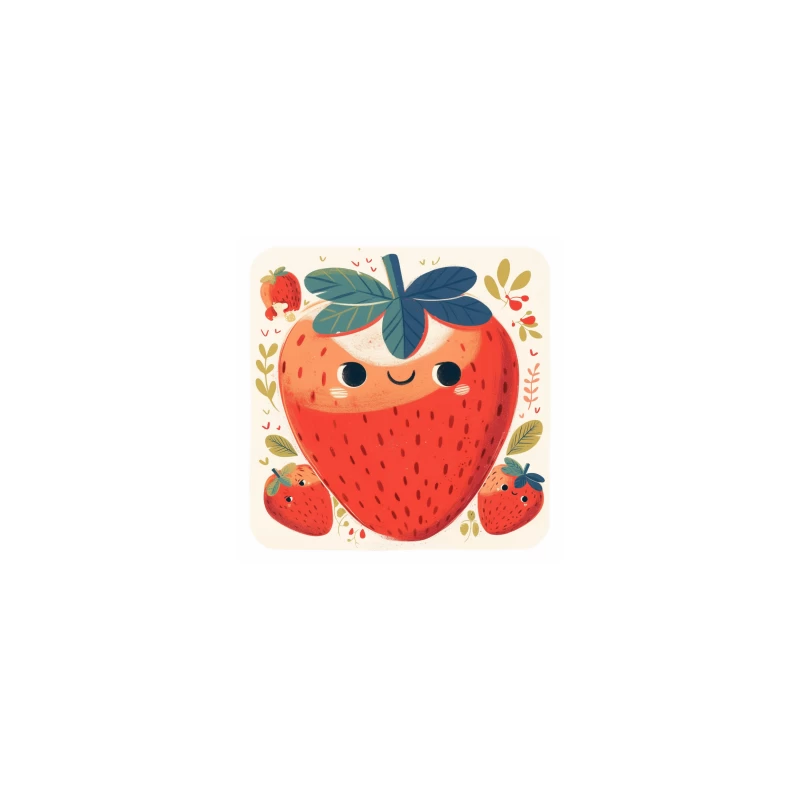 Adorable Kawaii Strawberry Family Illustration Coffee Mug