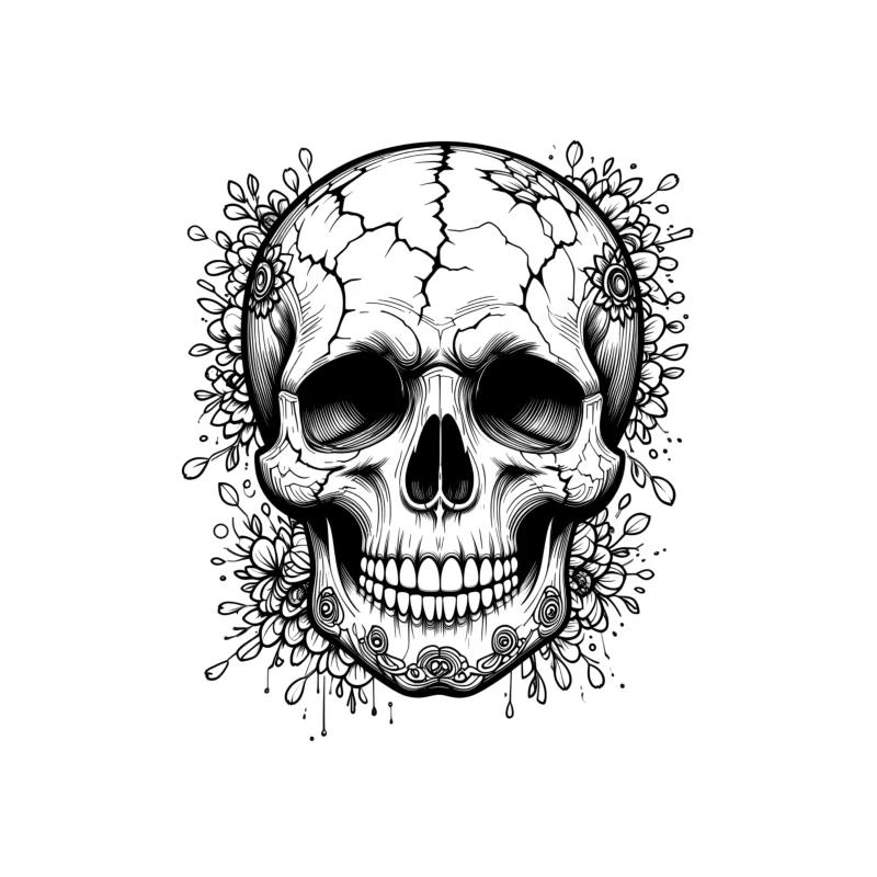Decorative Skull Illustration Tapestry