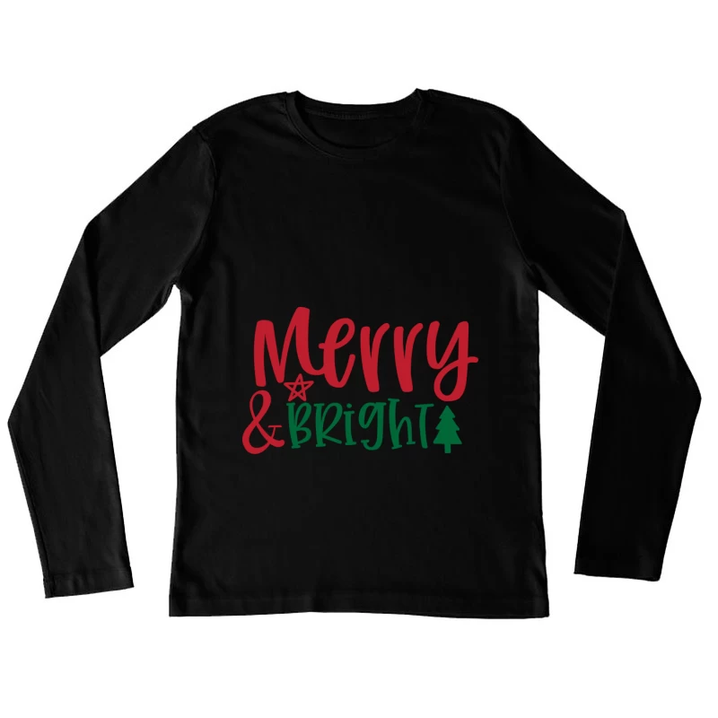 Conception de Noël joyeux et lumineux Femme Manches Longues T-Shirt
