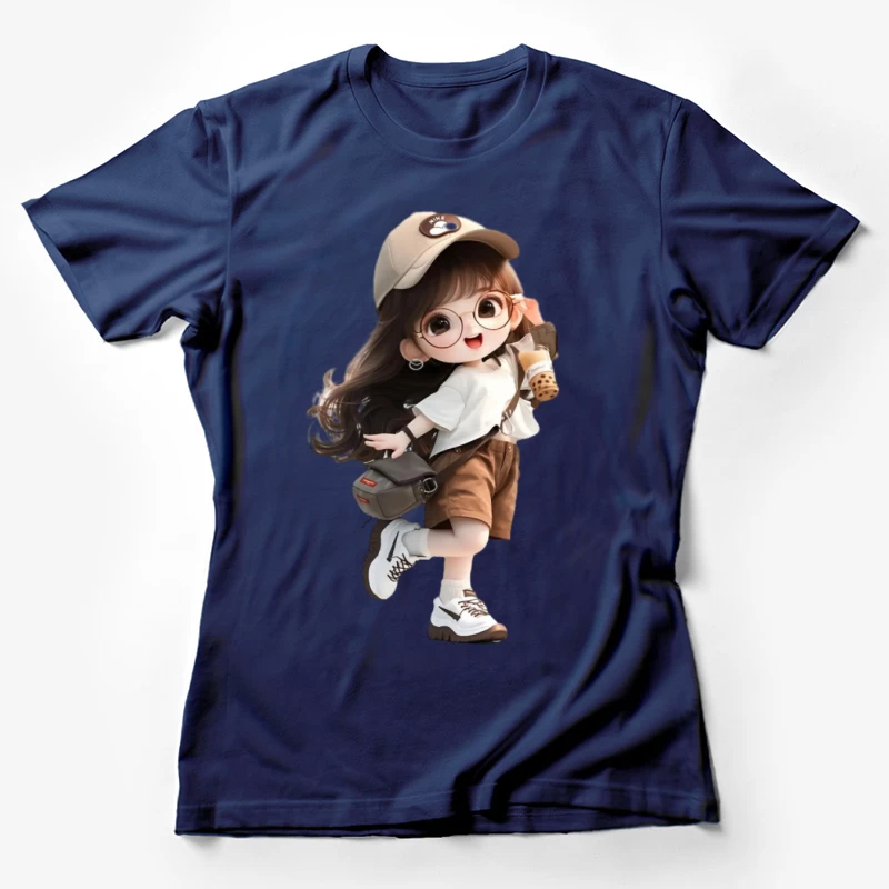 Süßes Mädchen mit Blase Tee Damen T-Shirt