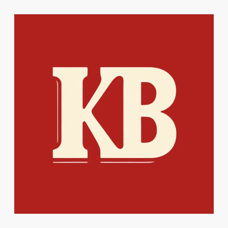 Simple Beige KB Monogram Logo Pin