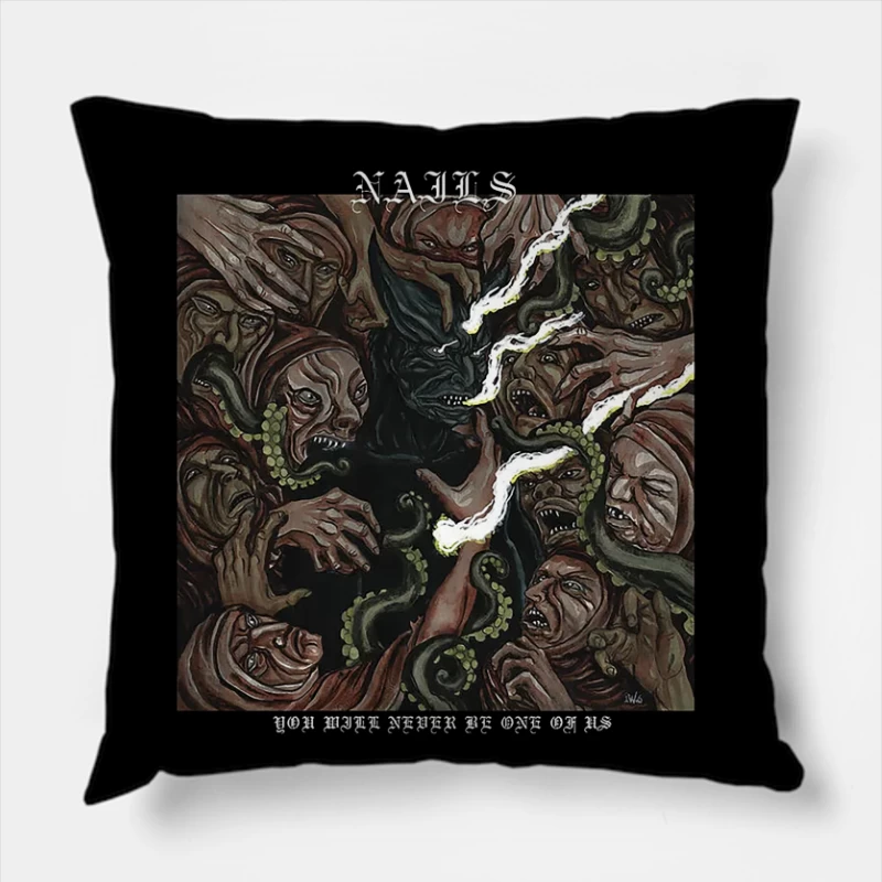 Nails Band Throw Pillow