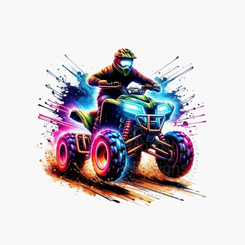 Exciting ATV Rider in Action Cotton Tote Bag