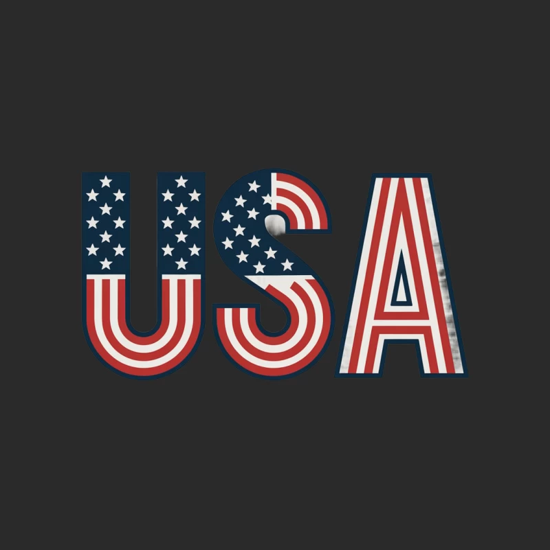 American Patriotic USA Typography with Stars and Stripes Design Baseball Cap
