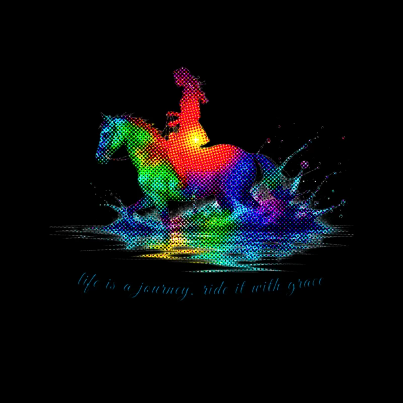 Colorful Journey of Riding with Grace Tapestry