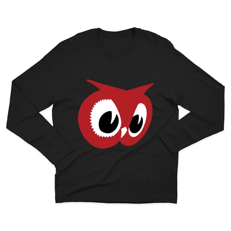 Red Owl Minimalist Logo Design Male Long Sleeve T-Shirt