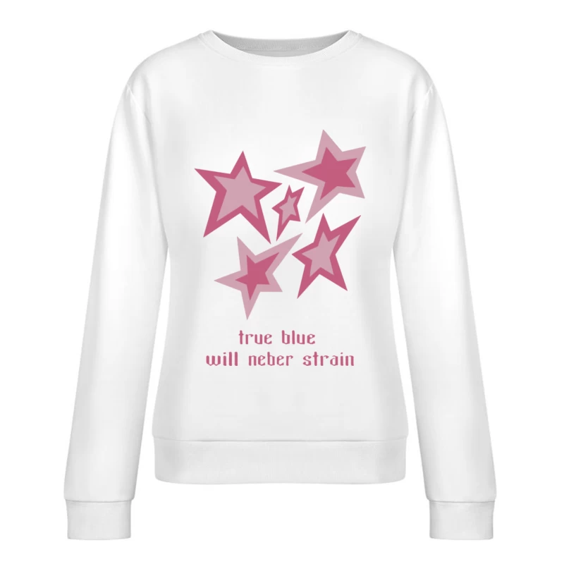 Rosa Sterne mit Spruch Damen Pullover Sweatshirt