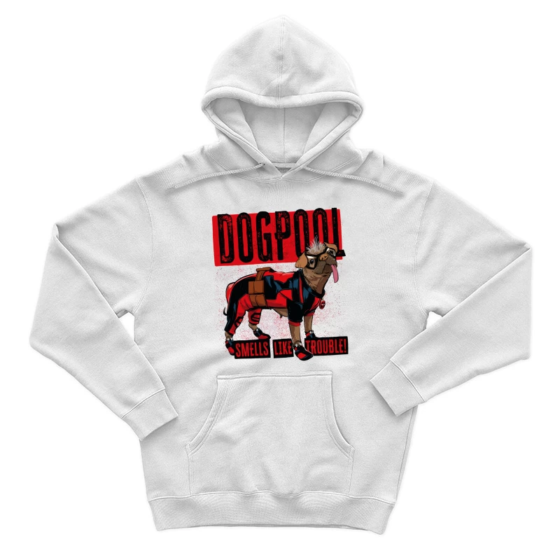 Funny "Dogpool" Pug Superhero Comic Style T-Shirt Design Male Pullover Hoodie