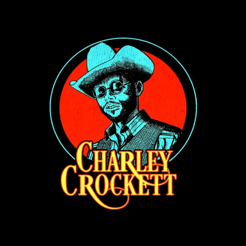 Vintage Charley Crockett Western Music Logo Design Pin