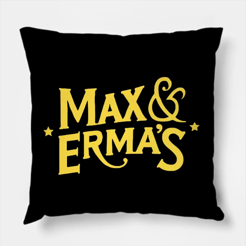 Max & Erma's Yellow Typography Logo Design Throw Pillow