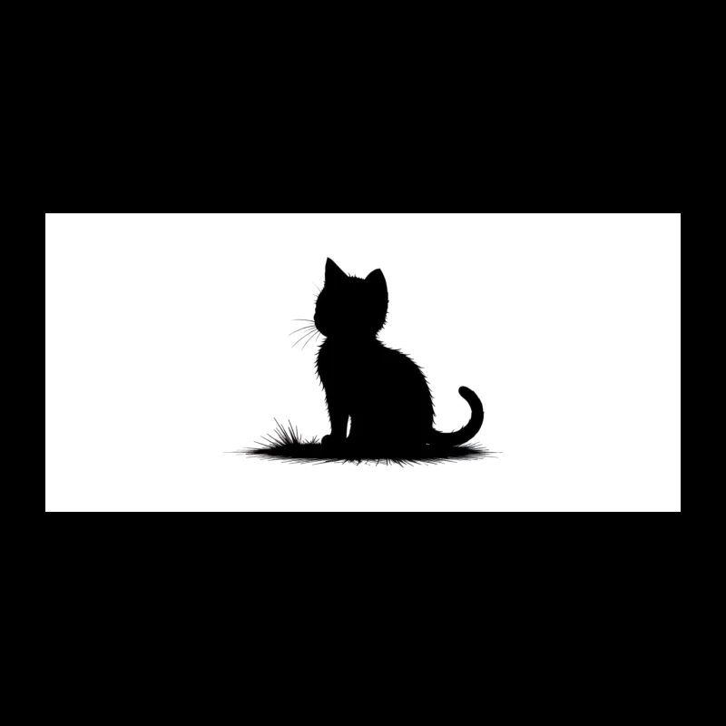 Minimalist Black Cat Silhouette Art Coffee Mug