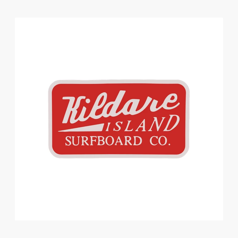 Vintage-Style Red Logo of Kildare Island Surfboard Company Throw Pillow
