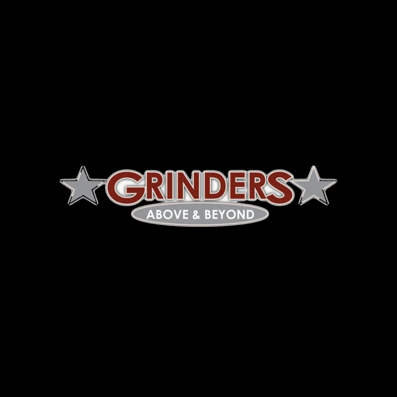 Grinders Restaurant Logo with Metallic Stars and Red Text Mouse Pad