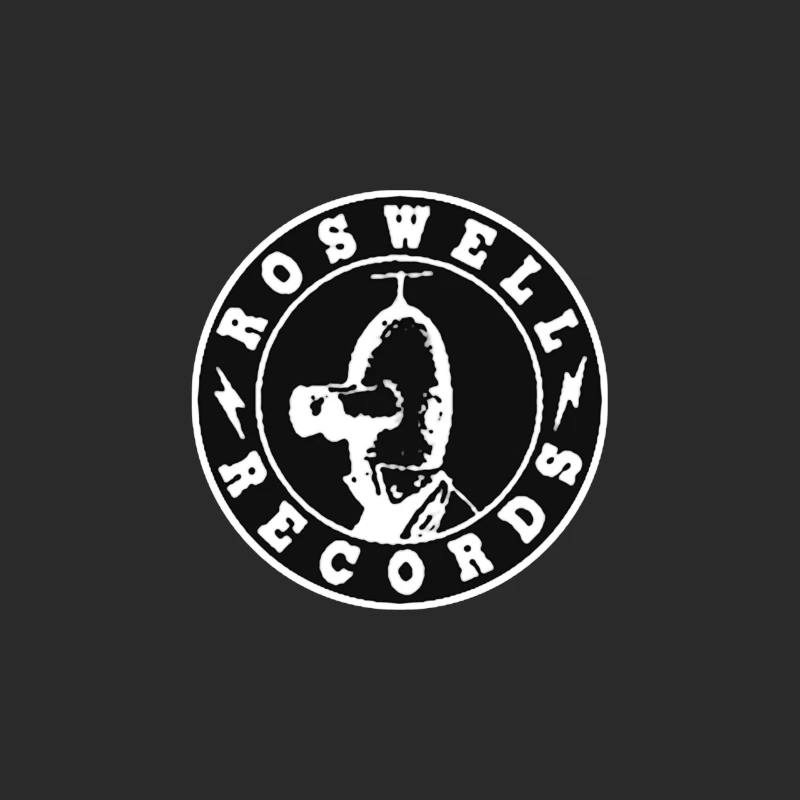 Roswell Records Black and White Circular Logo Baseball Cap