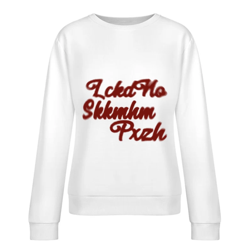 Künstlerischer roter Schriftzug Damen Pullover Sweatshirt