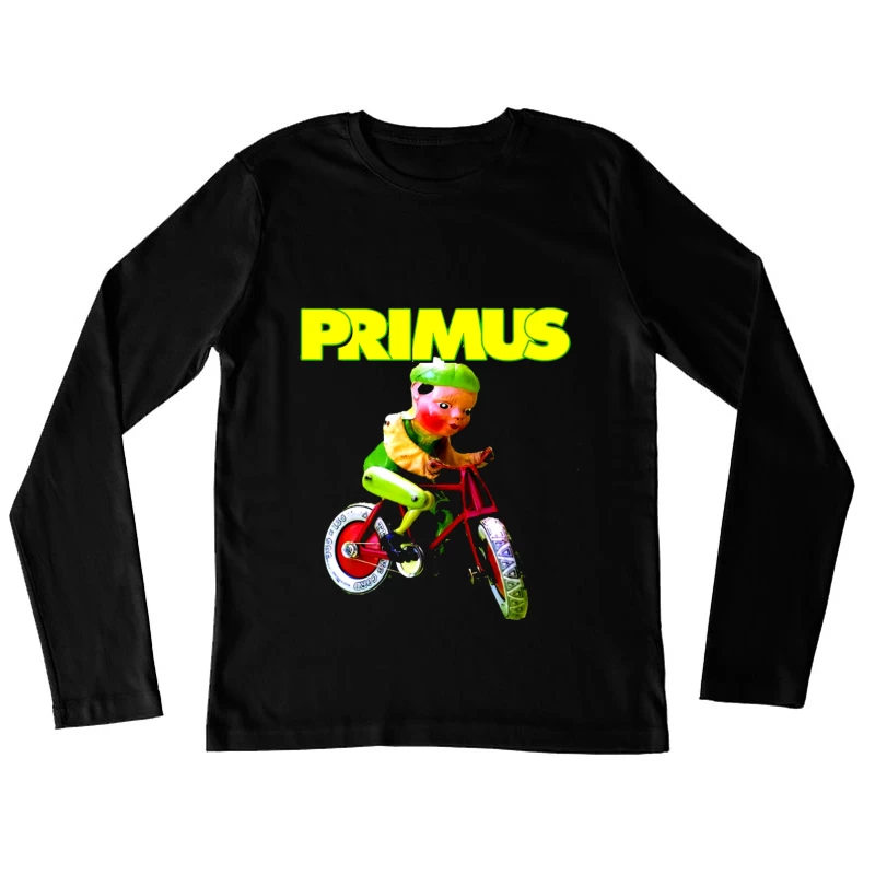 Primus Band Logo with Surreal Vintage Toy Bicycle Art Female Long Sleeve T-Shirt