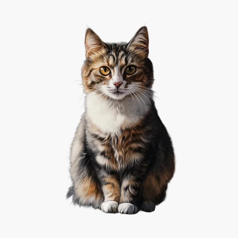 Adorable Tabby Cat Portrait: Furry Feline Friend Cotton Tote Bag
