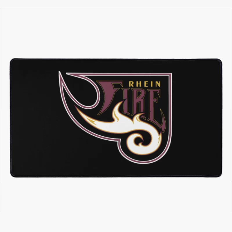 Rhein Fire Professional Football Team Logo with Stylized Flame Design Desk Mat