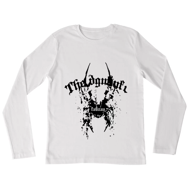 Schwarzmetall-Bandlogo mit mystischen Elementen Damen Langarm T-Shirt